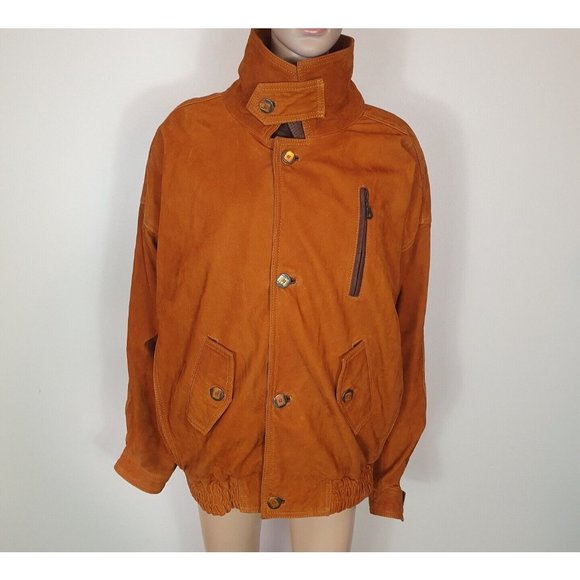 Vintage 1990's Echtes Leder Brown Leather Jacket mens RARE 3XL Great condition - Picture 2 of 12